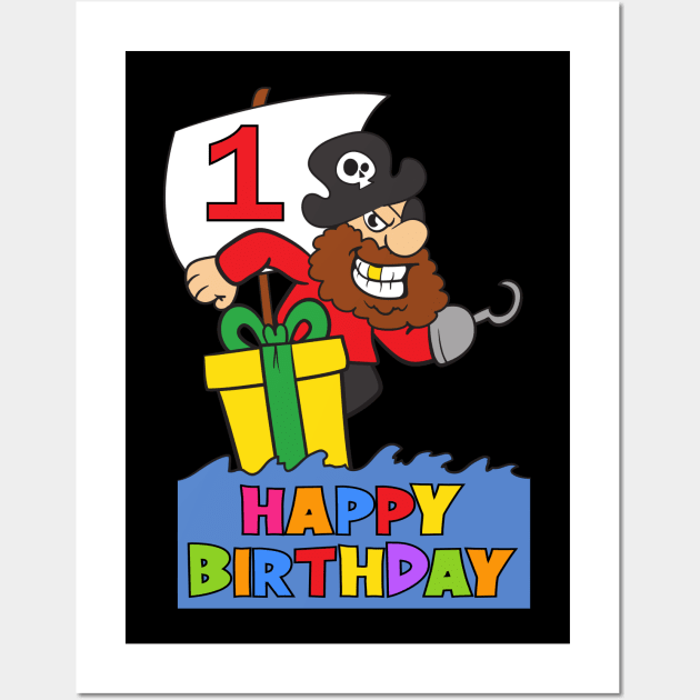 1st First Birthday Party 1 Year Old One Year Wall Art by KidsBirthdayPartyShirts